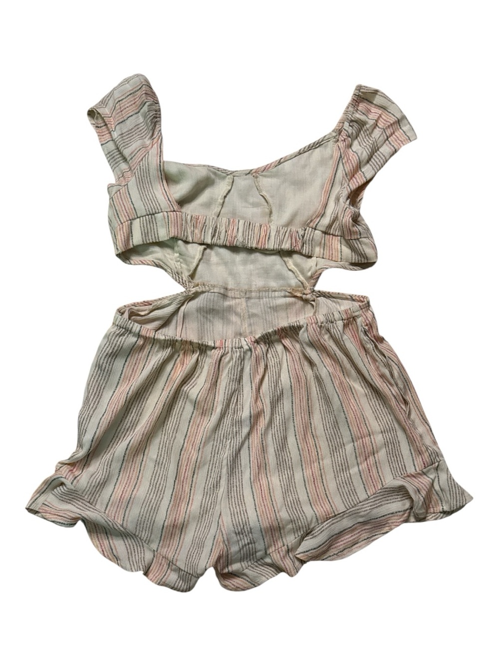 Muse Cream Striped Romper with multicolored stripes Size Small - Picture 2 of 4